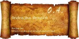 Ondrejka Arnold névjegykártya