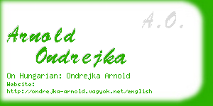 arnold ondrejka business card
